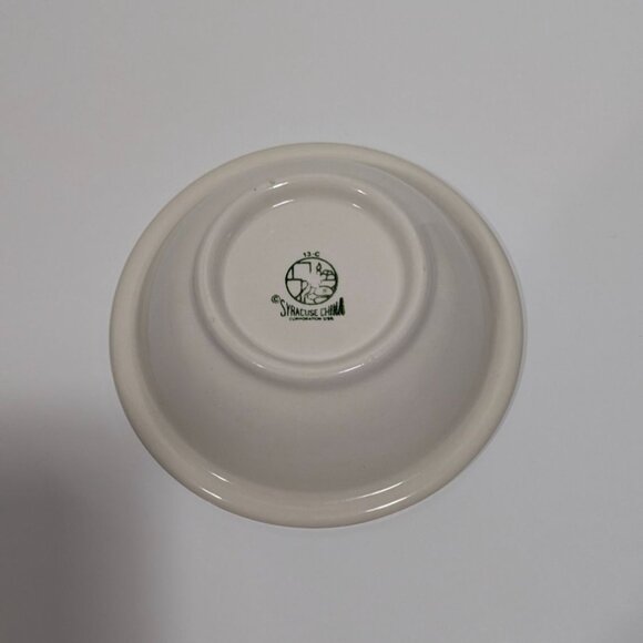 Syracuse China Dewitt Clinton Pilgrim 6" Rim Cereal Bowl Floral Bird Vintage USA - Picture 10 of 11